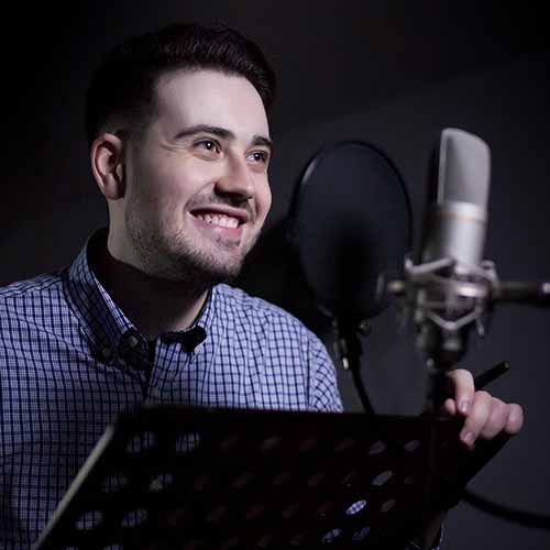 Voice overs being recorded for TV Adverts.